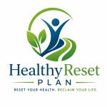 Healthy Reset Plan logo featuring a person, leaves, and a pathway representing healthy living and lasting wellness.
